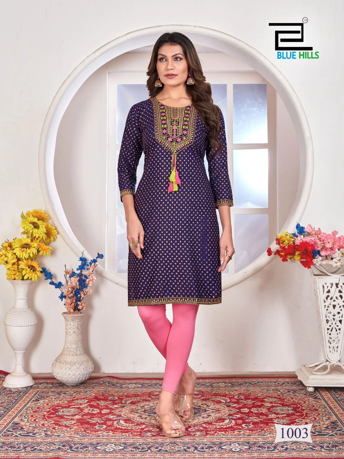 Blue Hills Priya Rayon 14Kg Wholesale Fancy Kurtis Catalog — Wholesale Kurtis, Blue Hills wholesale from Surat — view 4
